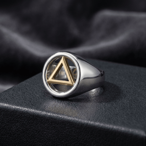 AA Symbol Recovery Ring – 14K Gold & Sterling Silver Jewelry MRI2395 - 4 Ring - Sobervation