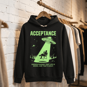 Acceptance Sobriety Hoodie | Sober Translations Garment - Dyed Comfort Colors Sweatshirt - S Garment Dyed Lightweight Hoodie - Sobervation