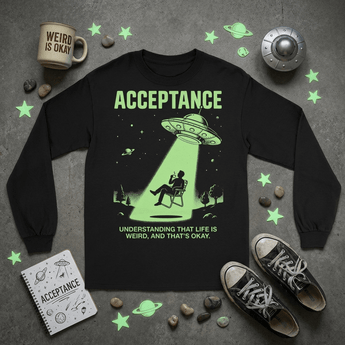 Acceptance Sobriety Long Sleeve Shirt | Sober Translations Unisex Recovery Tee - S Long Sleeve Tee - Sobervation