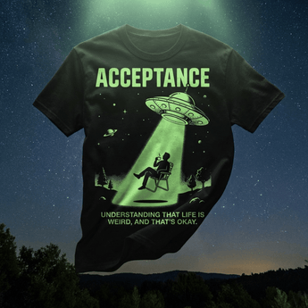 Acceptance Sobriety T-Shirt | Sober Translations Recovery Tee - S Graphic Print T Shirt - Sobervation