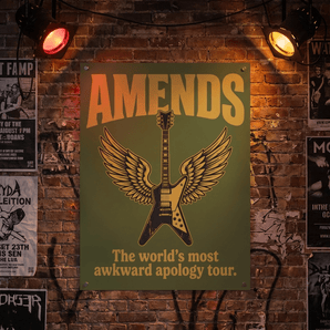 Amends Sobriety Poster | World's Most Awkward Apology Tour Art Print | Sober Translations 18x24 - Art Print - Sobervation