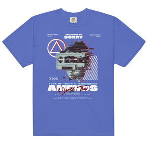 Amends World Tour Heavyweight Tee – Comfort Colors Recovery Shirt | Sobriety Symbol - Flo Blue / S | Sobervation