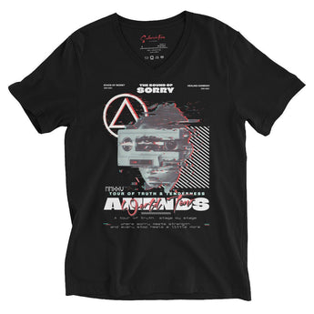 Amends World Tour V-Neck Tee – Bella + Canvas Recovery Shirt | Sobriety Symbol - Black / S | Sobervation