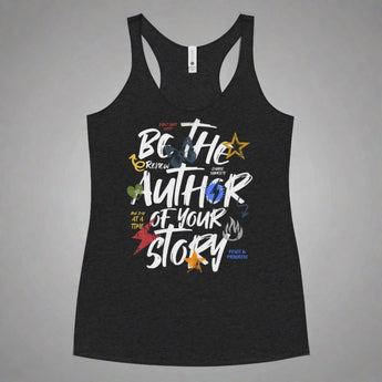 Author Your Story Women's Racerback Tank - Inspirational Recovery Top - Vintage Black / XS | Sobervation