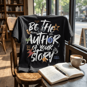 Author Your Story Unisex Essential Tee - Inspirational Recovery Shirt - Black Graphic Print T Shirt - Sobervation
