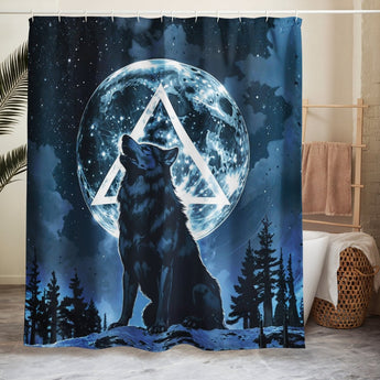 Awaken Wolf Shower Curtain – Recovery Bathroom Decor with Sobriety Symbolism - Default Title | Sobervation