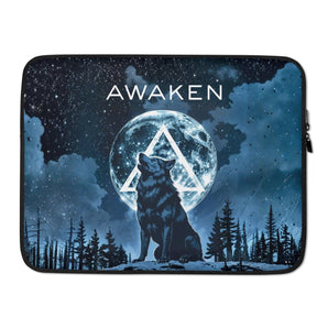 Awaken Wolf Laptop Sleeve – Padded Protection with Recovery Symbolism - 15″ | Sobervation