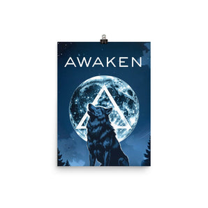 Awaken Wolf Poster – Museum-Quality Recovery Wall Art with Sobriety Symbolism - 12″×16″ | Sobervation