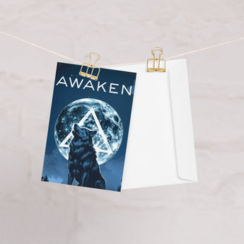 AWAKEN Wolf Sobriety Greeting Card – Encouragement for Recovery - Default Title | Sobervation