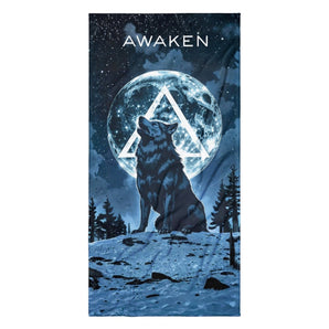 Awaken Wolf Beach & Bath Towel – Recovery Towel with Sobriety Symbolism - 36″×72″ | Sobervation