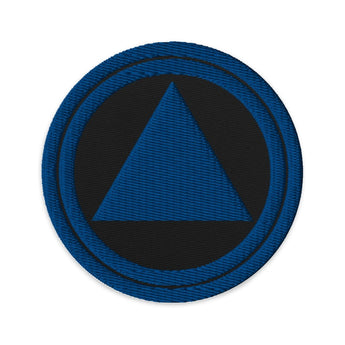 Blue Sobriety Symbol Embroidered Patch - Iron-On Sew-On Pin - Black | Sobervation