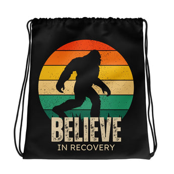 Believe in Recovery – Bigfoot Edition Drawstring Bag - Default Title | Sobervation