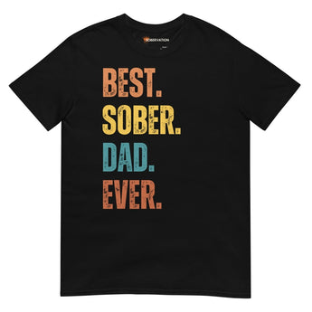 Best Sober Dad Ever Essential Tee – Funny Sobriety Shirt for Dads - S | Sobervation