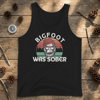 Bigfoot Was Sober Unisex Tank Top - Legendary Recovery Apparel - Black / XS | Sobervation