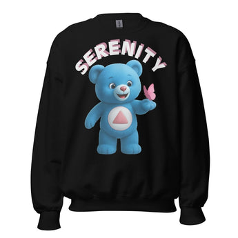 Blue Serenity Cub Sweatshirt – Butterfly Moment – Unisex Recovery Clothing - Black / S | Sobervation