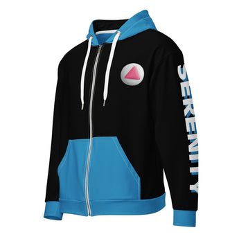 Blue Serenity Cub Zip Hoodie – Skye’s Butterfly Moment - 2XS | Sobervation