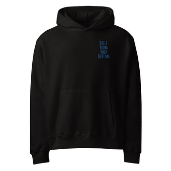 Built From Rock Bottom Embroidered Oversized Heavyweight Hoodie - Recovery Streetwear - Black / S | Sobervation