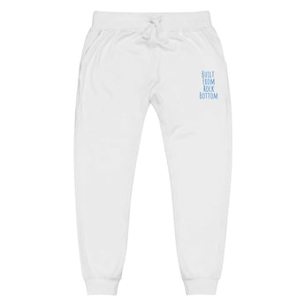 “Built From Rock Bottom” Embroidered Sweatpants – Resilience in Every Step - White / XS | Sobervation