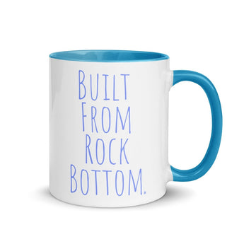 Built From Rock Bottom Two-Tone Mug – Resilience Coffee Cup - 11 oz | Sobervation