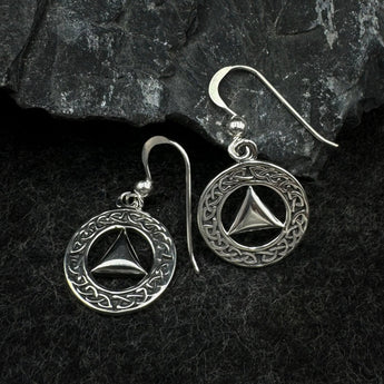 Celtic AA Symbol Silver Earrings – Sterling Silver Recovery Jewelry - Default Title | Sobervation