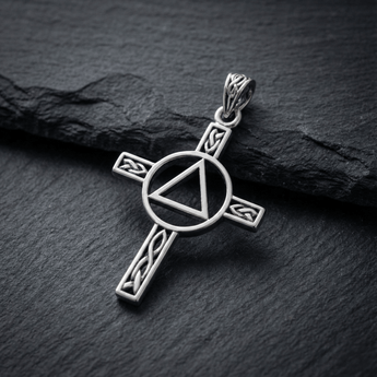 Peter Stone Celtic Knotwork AA Pendant - Sterling Silver Recovery Jewelry - Default Title | Sobervation