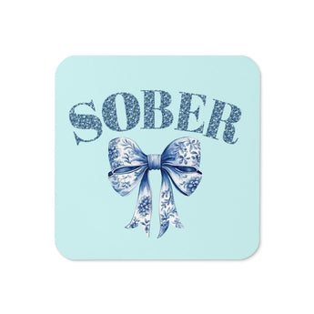 Chinoiserie Bow Sober Cork-Back Coaster - Default Title | Sobervation