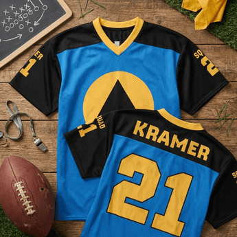 Choose Serenity Custom Football Jersey | Blue & Black | Personalized Recovery Apparel | Sobervation - 2XS Football Jersey - Sobervation