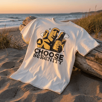 Choose Serenity Essential Tee | Mindful Recovery Sobriety T-Shirt | Sobervation - Natural Graphic Print T Shirt - Sobervation