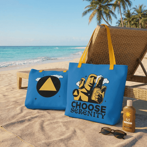 Choose Serenity Large Tote Bag | Calm Meets Capability | Sobervation - Yellow Large Tote Bag - Sobervation