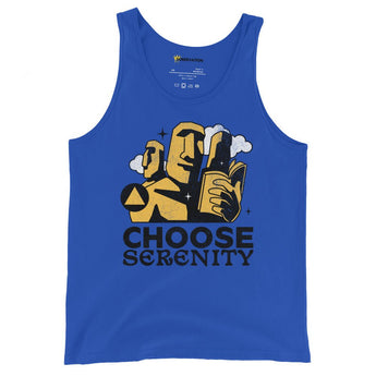 Choose Serenity – Men’s Recovery Tank - True Royal / XS | Sobervation