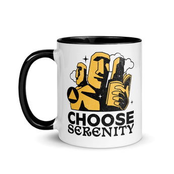 Choose Serenity – Recovery Coffee Mug with Color Accent - Black | Sobervation