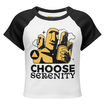 Choose Serenity Women’s Micro Rib Raglan Baby Tee – Calm, Confident, & Centered - S | Sobervation