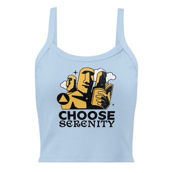 Choose Serenity – Women’s Micro-Rib Tank - Solid Baby Blue Blend / XS | Sobervation