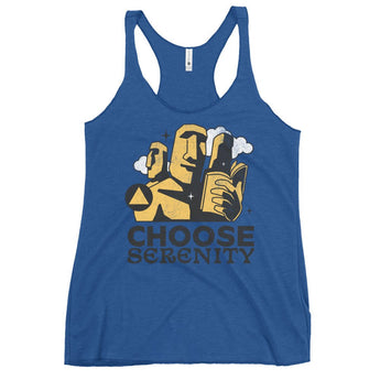 Choose Serenity – Women’s Racerback Tank - Vintage Royal / XS | Sobervation