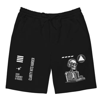 Clarity Hits Harder Fleece Shorts – DTG Printed Recovery Streetwear - S | Sobervation