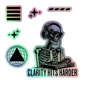 Clarity Hits Harder Holographic Sticker Sheet – 6 Iridescent Recovery Stickers - Default Title | Sobervation