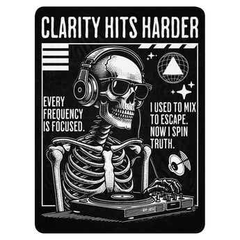 Clarity Hits Harder Sherpa Blanket – DJ Skeleton Recovery Throw - Default Title | Sobervation