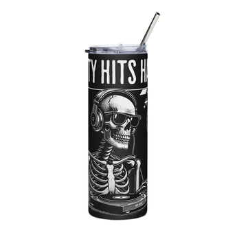 Clarity Hits Harder Stainless Steel Tumbler – 20 oz DJ Skeleton Recovery Drinkware - Default Title | Sobervation