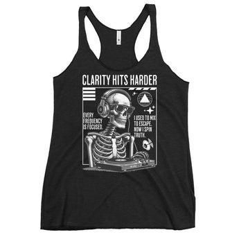 Clarity Hits Harder – Women’s Racerback Tank - XS | Sobervation
