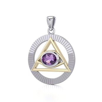 Clarity & Strength Pyramid Pendant – Sobriety Symbol Sterling Silver Jewelry MPD5297 - Genuine Amethyst | Sobervation