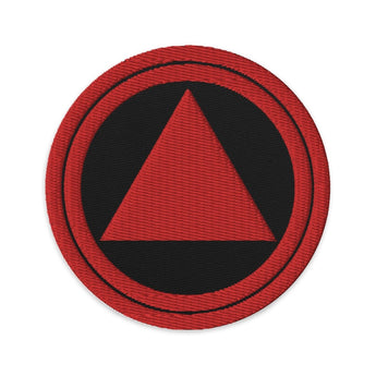 Red Sobriety Symbol Embroidered Patch - Iron-On Sew-On Pin - Black | Sobervation