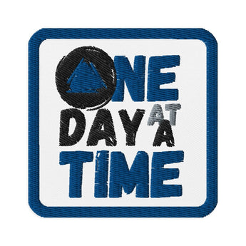 One Day at a Time Embroidered Patch - Iron-On Sew-On Pin - Default Title | Sobervation