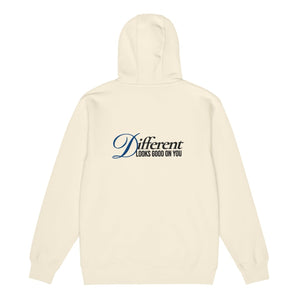 Different Looks Good On You Embroidered Premium Zip Hoodie - Sandshell / S | Sobervation