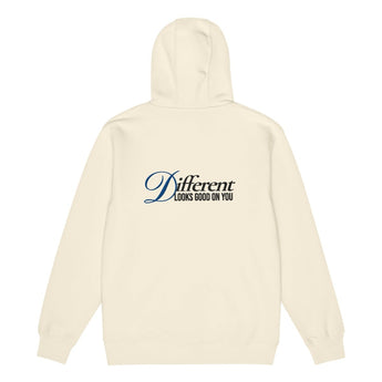 Different Looks Good On You Embroidered Premium Zip Hoodie - Sandshell / S | Sobervation