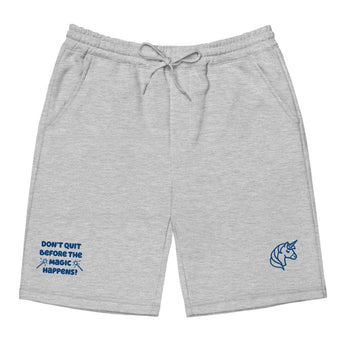 Don't Quit Before the Magic Happens Embroidered Fleece Shorts – Enchanted Recovery Streetwear - Heather Grey / S | Sobervation