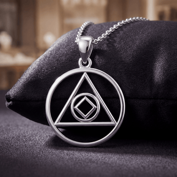 Dual Recovery AA & NA Sterling Silver Pendant – Made to Order TPD6371 - Necklace - Sobervation
