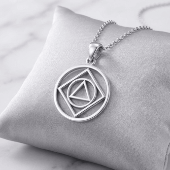 Dual Recovery NA & AA Sterling Silver Pendant - Unity Symbol Necklace - Necklace - Sobervation