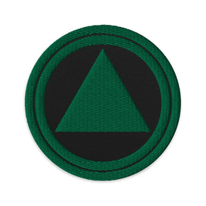 Green Sobriety Symbol Embroidered Patch - Iron-On Sew-On Pin - Black | Sobervation