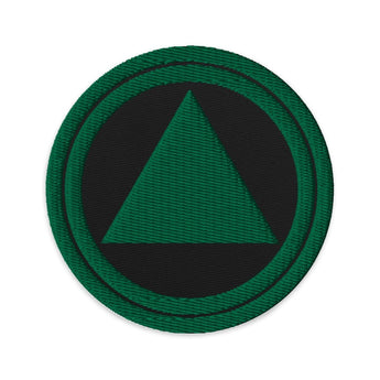 Green Sobriety Symbol Embroidered Patch - Iron-On Sew-On Pin - Black | Sobervation
