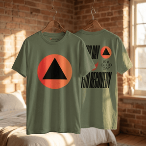 Every Day is a Good Day for Recovery Essential Tee - Military Green Graphic Print T Shirt - Sobervation